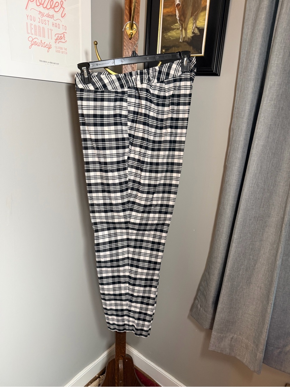 Talbots Black and White Plaid Pants - Picture 2 of 5